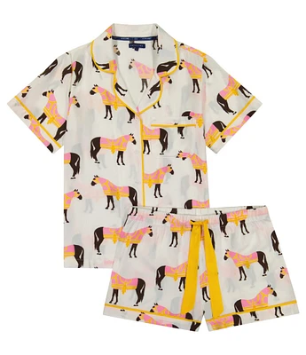 Katie Kime Horse & Tassel Print Woven Shorty Pajama Set