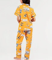 Katie Kime Houston Toile Woven Pajama Pant Set