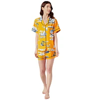 Katie Kime Houston Toile Woven Shorty Pajama Set