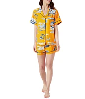 Katie Kime Houston Toile Woven Shorty Pajama Set