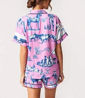 Katie Kime Marfa Toile Woven Shorty Pajama Set