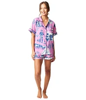 Katie Kime Marfa Toile Woven Shorty Pajama Set