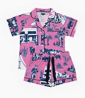 Katie Kime Marfa Toile Woven Shorty Pajama Set