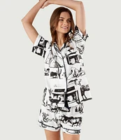 Katie Kime Marfa Toile Woven Shorty Pajama Set