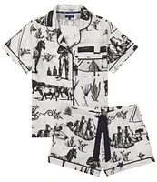 Katie Kime Marfa Toile Woven Shorty Pajama Set