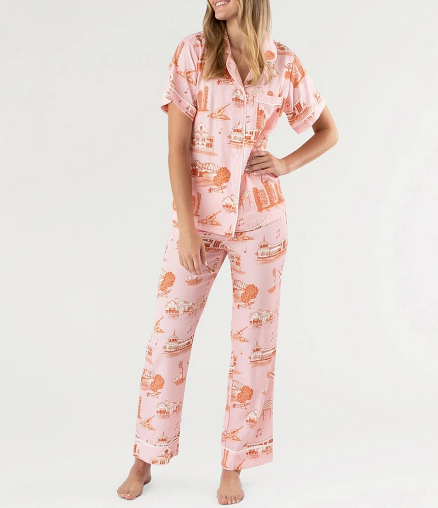 Katie Kime Nashville Toile Woven Pajama Pant Set