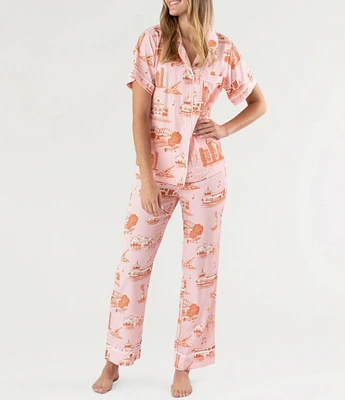 Katie Kime Nashville Toile Woven Pajama Pant Set