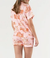 Katie Kime Nashville Toile Woven Shorty Pajama Set