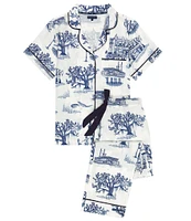 Katie Kime New Orleans Toile Woven Pajama Pant Set