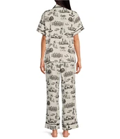 Katie Kime New York Toile Woven Pajama Pant Set