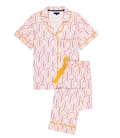 Katie Kime Tennis Time Woven Pajama Pant Set