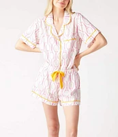 Katie Kime Tennis Time Woven Shorty Pajama Set