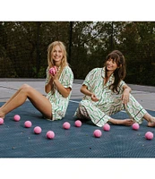 Katie Kime Tennis Time Woven Shorty Pajama Set