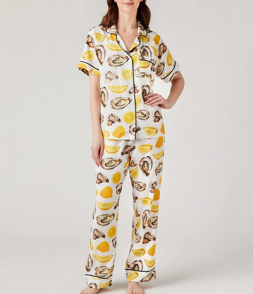 Katie Kime World Is Your Oyster Woven Pajama Pant Set