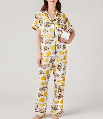 Katie Kime World Is Your Oyster Woven Pajama Pant Set