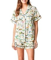 Katie Kime Woven Animal Kingdom Print Shorty Pajama Set
