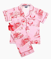 Katie Kime Woven Apres Ski Print Holiday Toile Pajama Pant Set