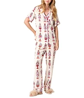 Katie Kime Woven Holiday March Nutcracker Print Holiday Pajama Pant Set