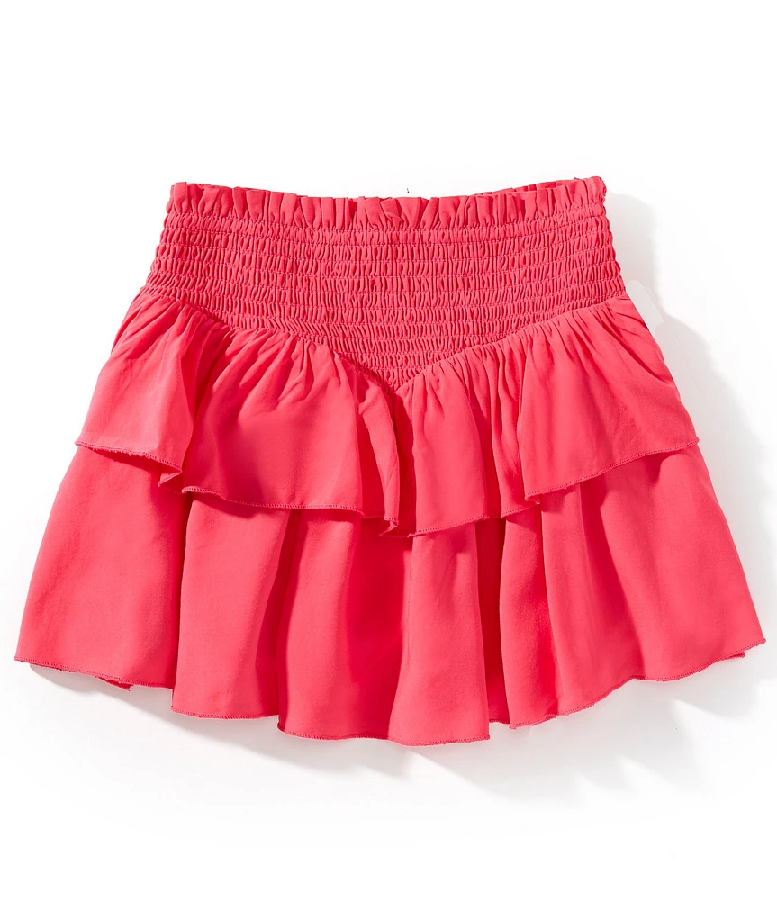 KatieJNYC Big Girls Brooke Solid Ruffle Skirt