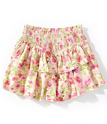 KatieJNYC Big Girls Brooke Tropical Floral Print Ruffle Skirt