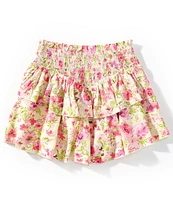 KatieJNYC Big Girls Brooke Tropical Floral Print Ruffle Skirt