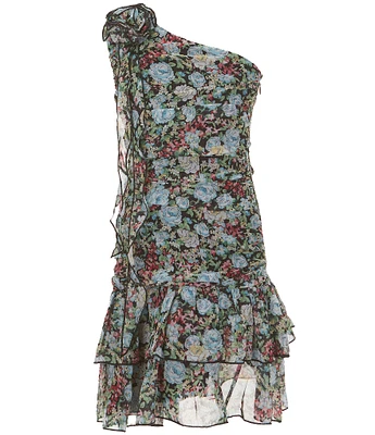 KatieJNYC Big Girls 7-16 Clara One-Shoulder Beaded Floral Sheath Dress