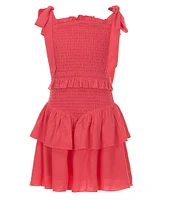 KatieJNYC Big Girls Emerson Solid Tie Dress