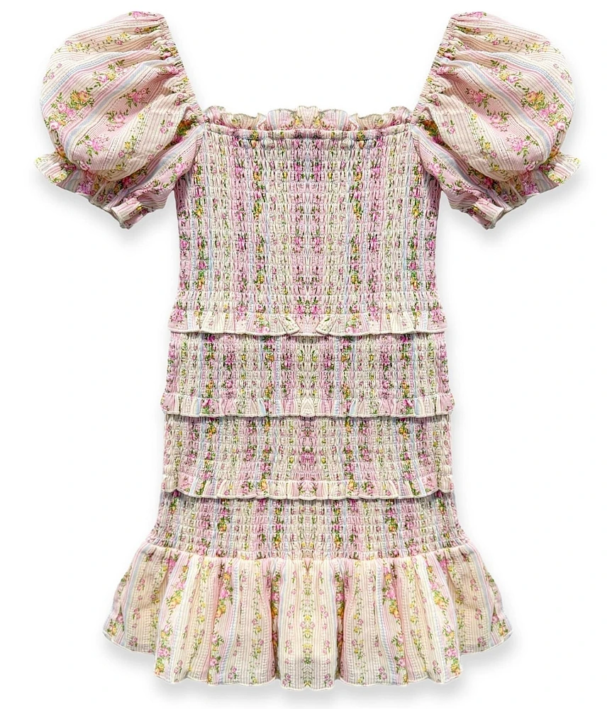 KatieJNYC Big Girls 7-16 Laila Shabby Floral Printed Smocked Dress