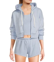 KatieJNYC Dylan Crop Zip Up Hoodie