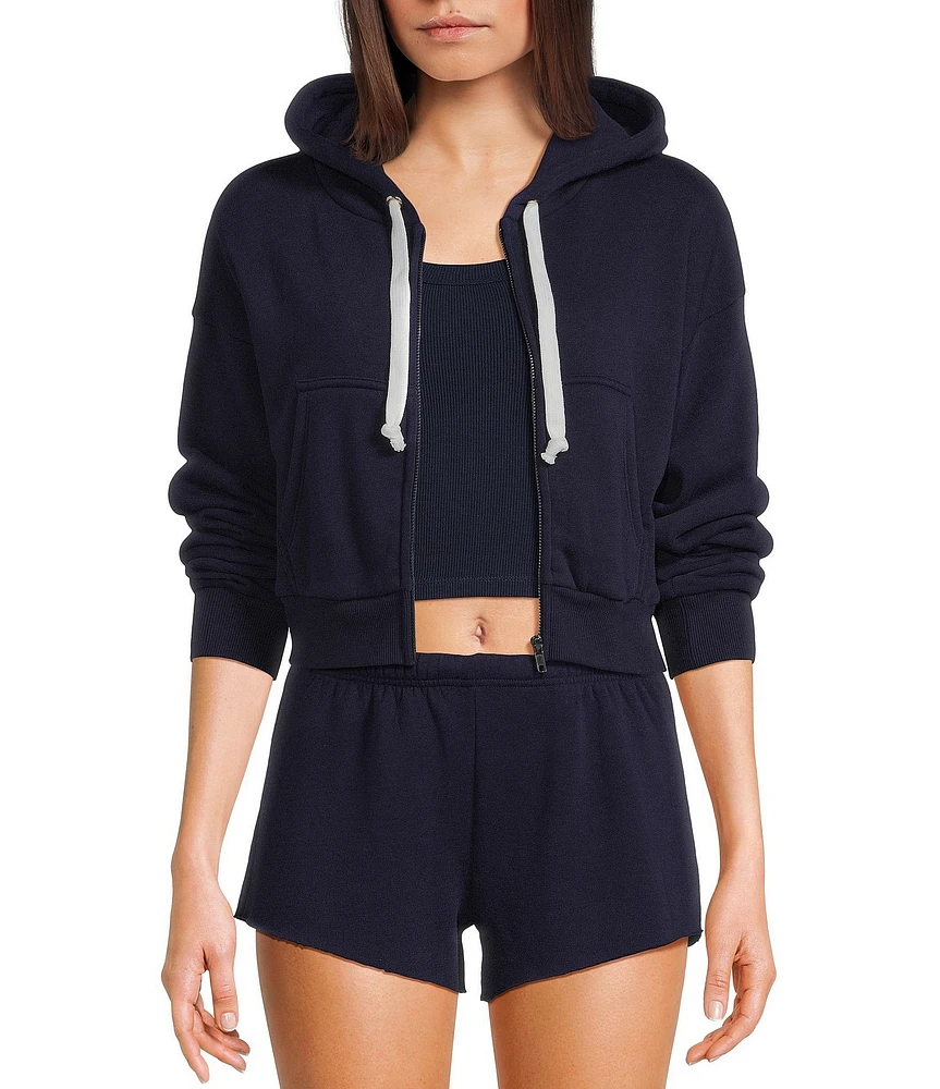 KatieJNYC Dylan Crop Zip Up Hoodie
