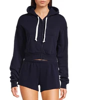 KatieJNYC Dylan Crop Zip Up Hoodie