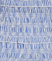 KatieJNYC Evan Square Neck Tie Shoulder Stripe Smocked Dress