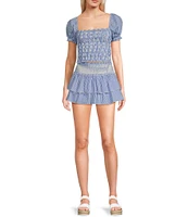 KatieJNYC Marlee Smocked Stripe Coordinating Top