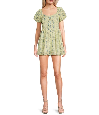 KatieJNYC Puff Sleeve Mini Greta Dress