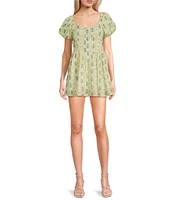 KatieJNYC Puff Sleeve Mini Greta Dress