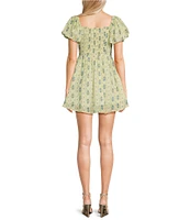 KatieJNYC Puff Sleeve Mini Greta Dress