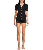 KatieJNYC Short Sleeve Button Front Lynn Lounge Short Set