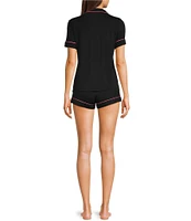 KatieJNYC Short Sleeve Button Front Lynn Lounge Short Set