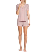 KatieJNYC Short Sleeve Button Front Lynn Lounge Short Set