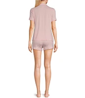 KatieJNYC Short Sleeve Button Front Lynn Lounge Short Set