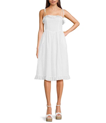 KatieJNYC Sleeveless Ivy Eyelet Midi Dress