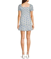 KatieJNYC Square Neck Smocked Mini Molly Dress