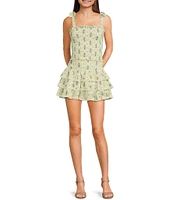 KatieJNYC Sunnie Smocked Tie Shoulder Coordinating Top