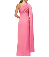 Kay Unger Alessandra Stretch Charmeuse One Shoulder Empire Waist Column Gown