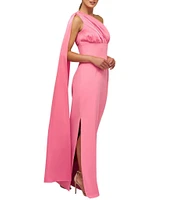 Kay Unger Alessandra Stretch Charmeuse One Shoulder Empire Waist Column Gown