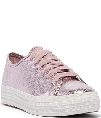 Keds Celebrations Collection Triple Kick Metallic Leather Platform Sneakers