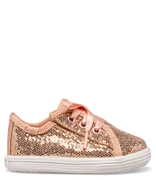 Keds Girls' Kickstart Celebrations Sparkle Alternative Closure Sneaker Crib Shoes (Infant)