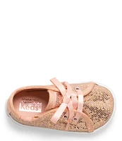 Keds Girls' Kickstart Celebrations Sparkle Alternative Closure Sneaker Crib Shoes (Infant)