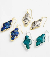 Kendra Scott Abbie Etched Frame Drop Earrings