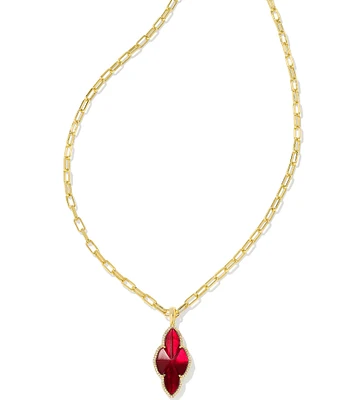 Kendra Scott Abbie Pave Frame Gold Long Pendant Necklace